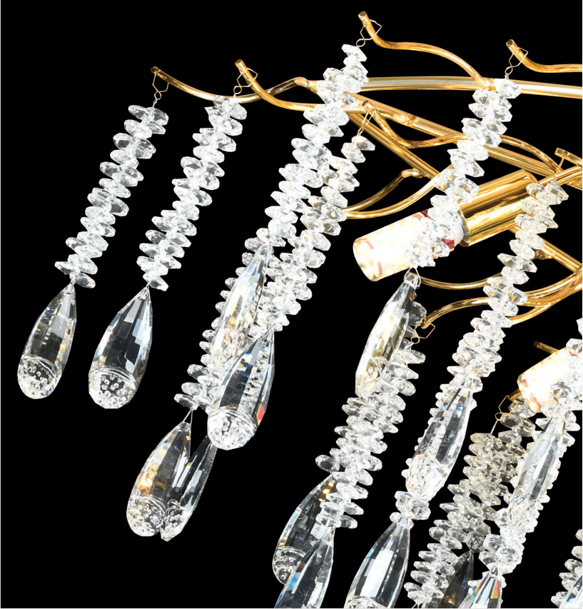 Đèn thả pha lê cành lá nhánh vàng TPL-6055/1000