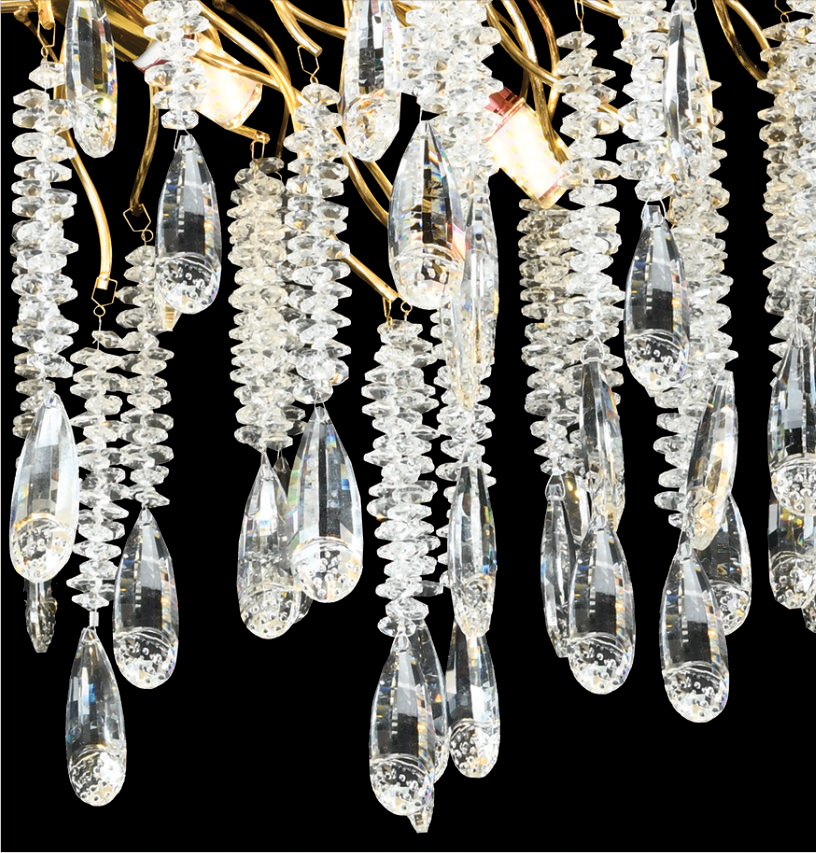 Đèn thả pha lê cành lá nhánh vàng TPL-6055/1000