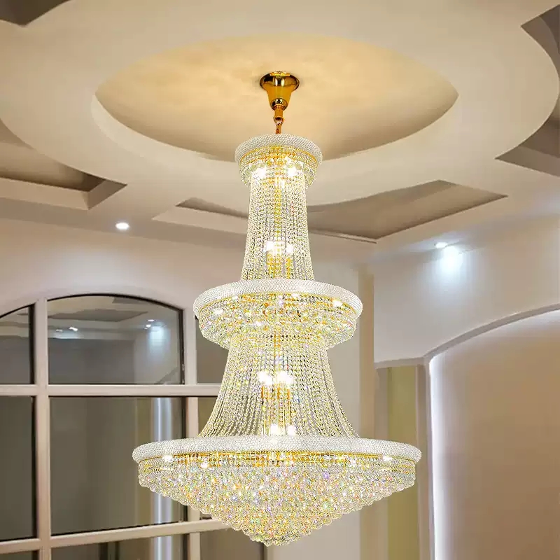 Đèn chùm pha lê thông tầng sảnh tiệc cưới CFL2333/800