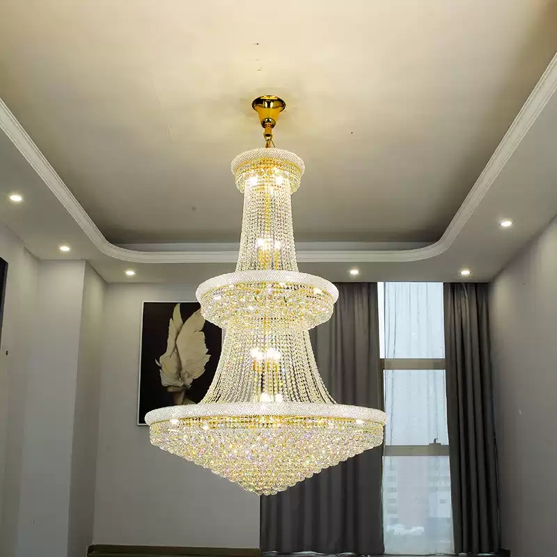 Đèn chùm pha lê thông tầng sảnh tiệc cưới CFL2333/800