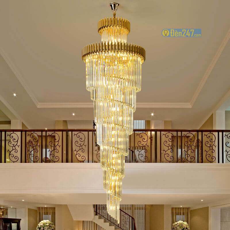 Đèn chùm pha lê thông tầng cầu thang CFL3511/1000