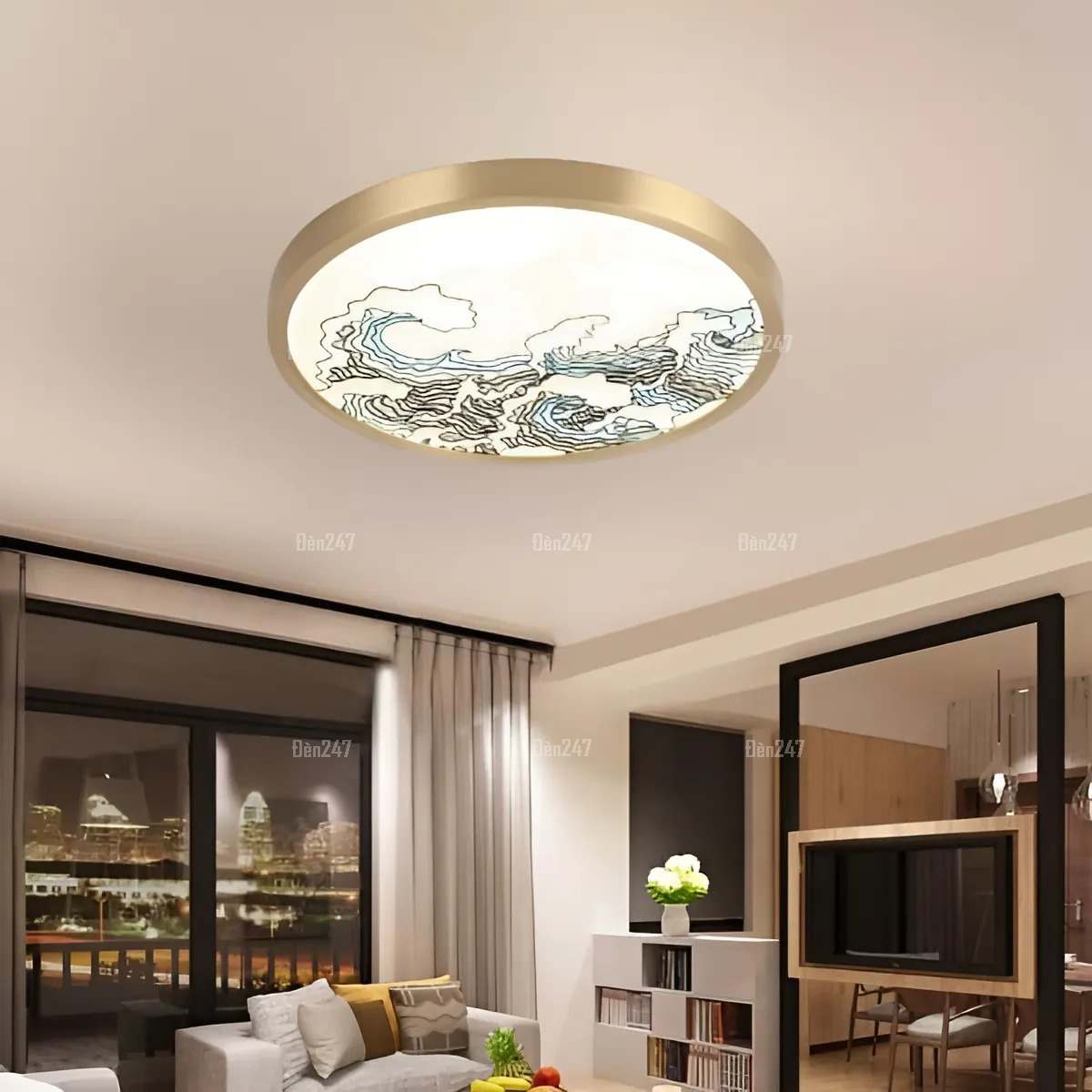Đèn ốp trần đồng hiện đại phòng trà OD3099