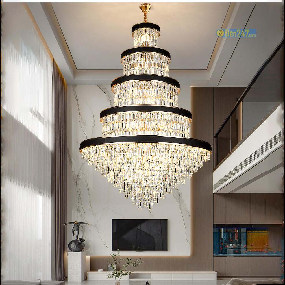 Đèn chùm pha lê cao cấp 5 tầng CFL3520