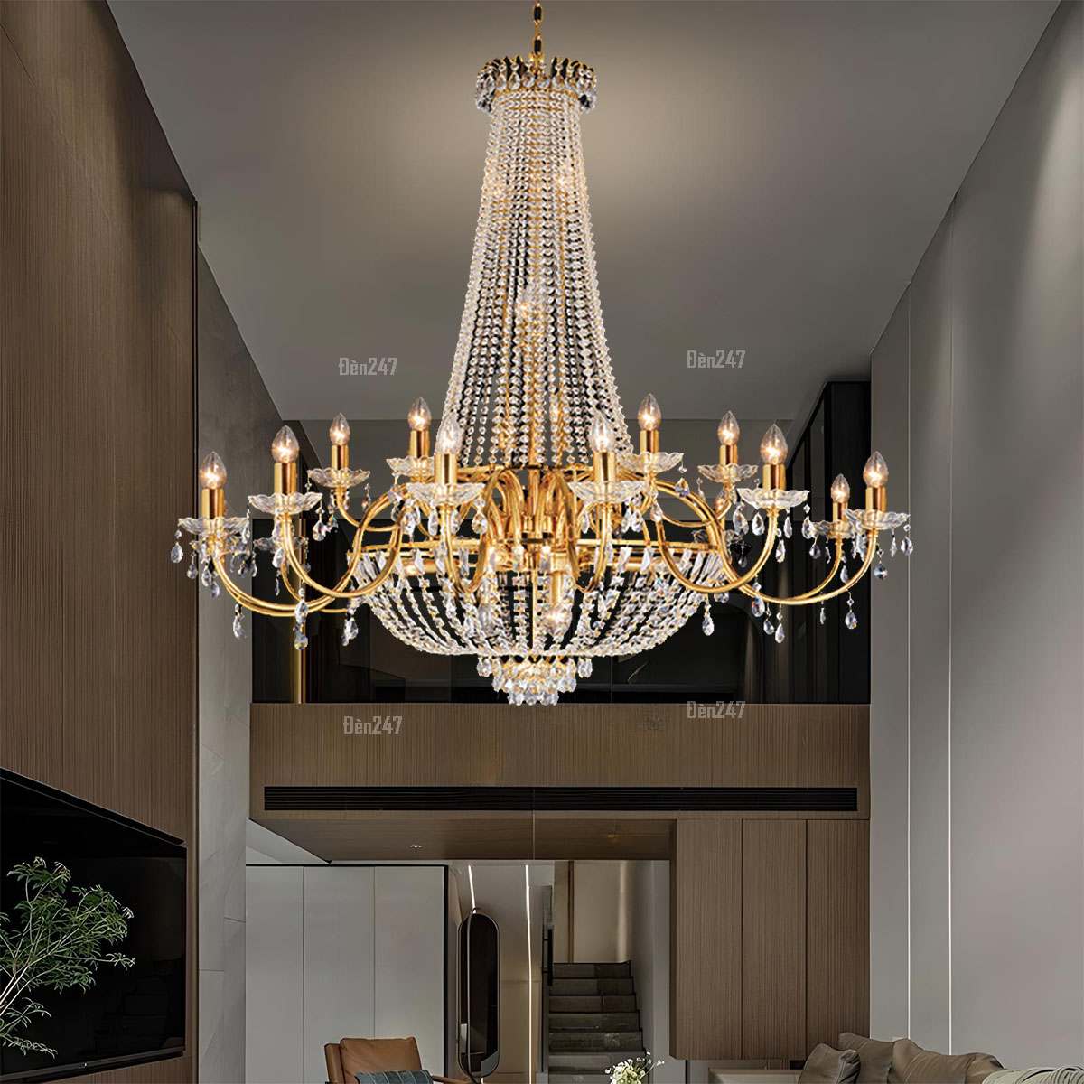 Đèn chùm pha lê thông tầng 18 tay CFL3521/18