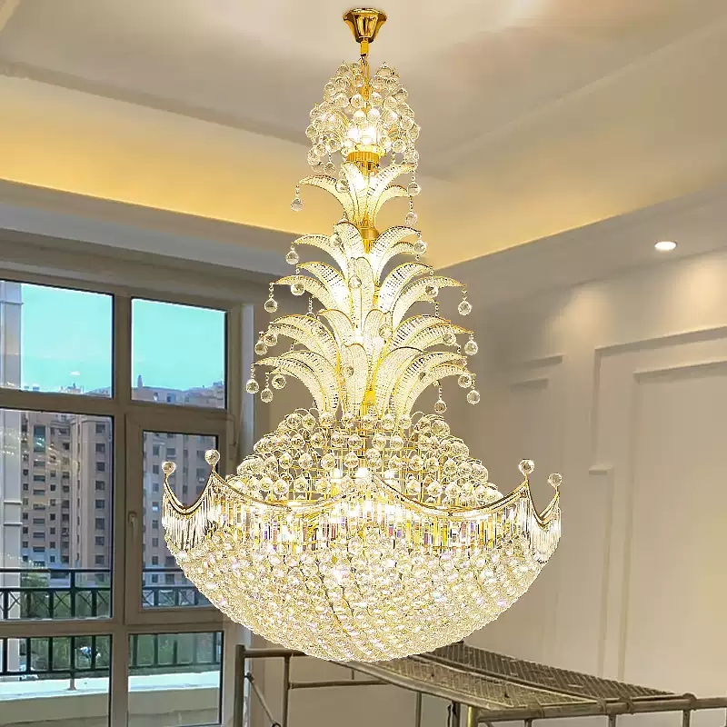 Đèn chùm pha lê thông tầng sảnh khách sạn CFL8189