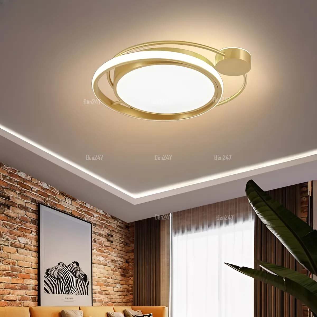 Đèn trần đồng phòng khách chung cư OD3094