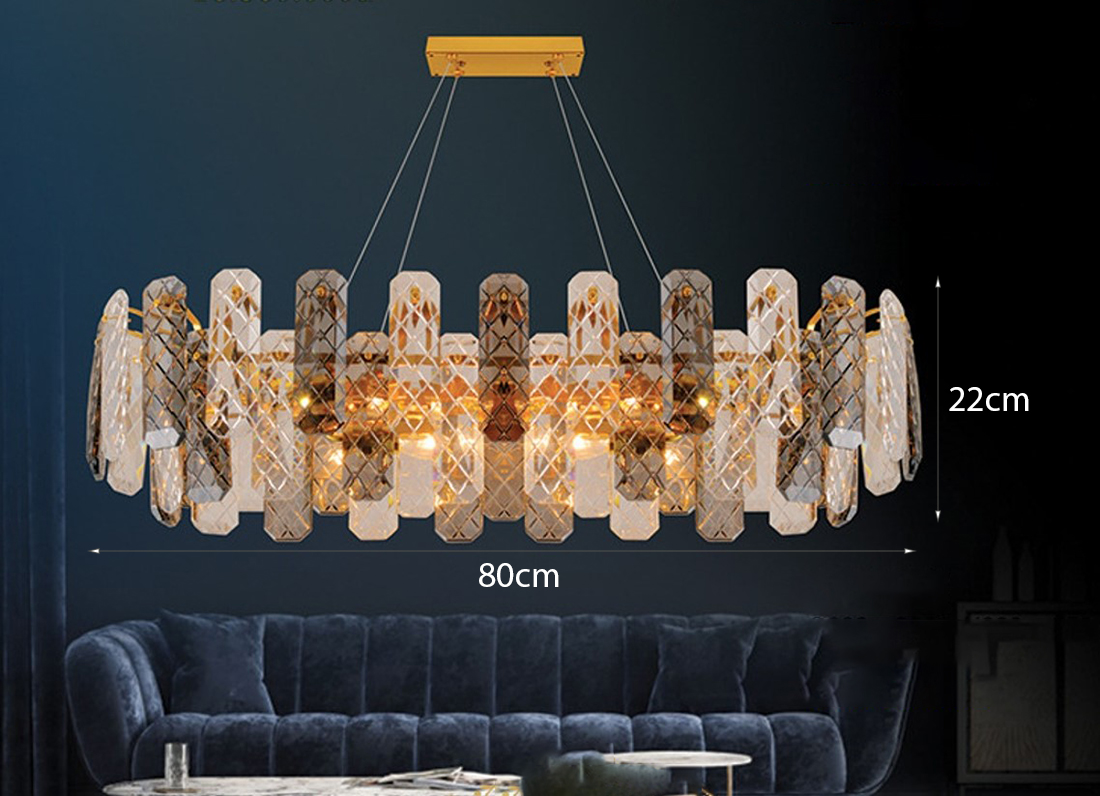 Đèn thả trần pha lê họa tiết lưới CFL2838