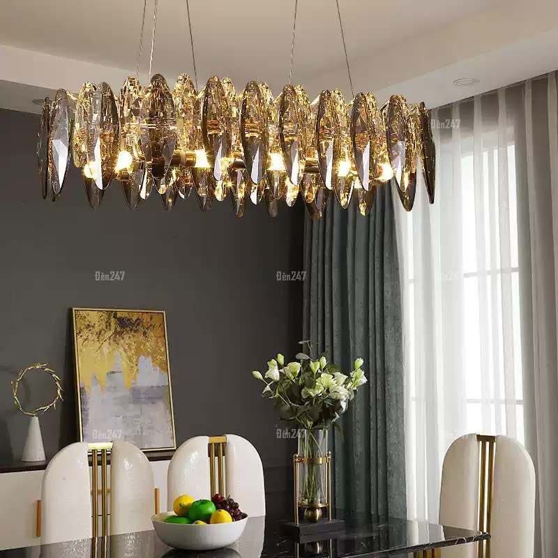 Đèn thả pha lê bàn ăn dài CFL2841