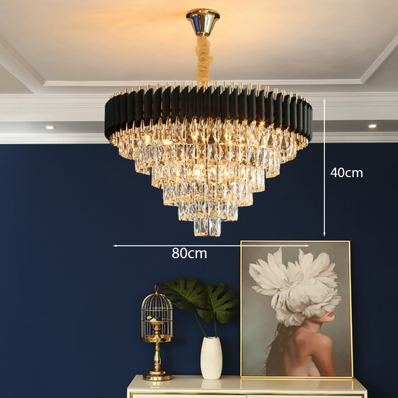 Đèn thả pha lê hoa tiết thân đen CFL8097/800