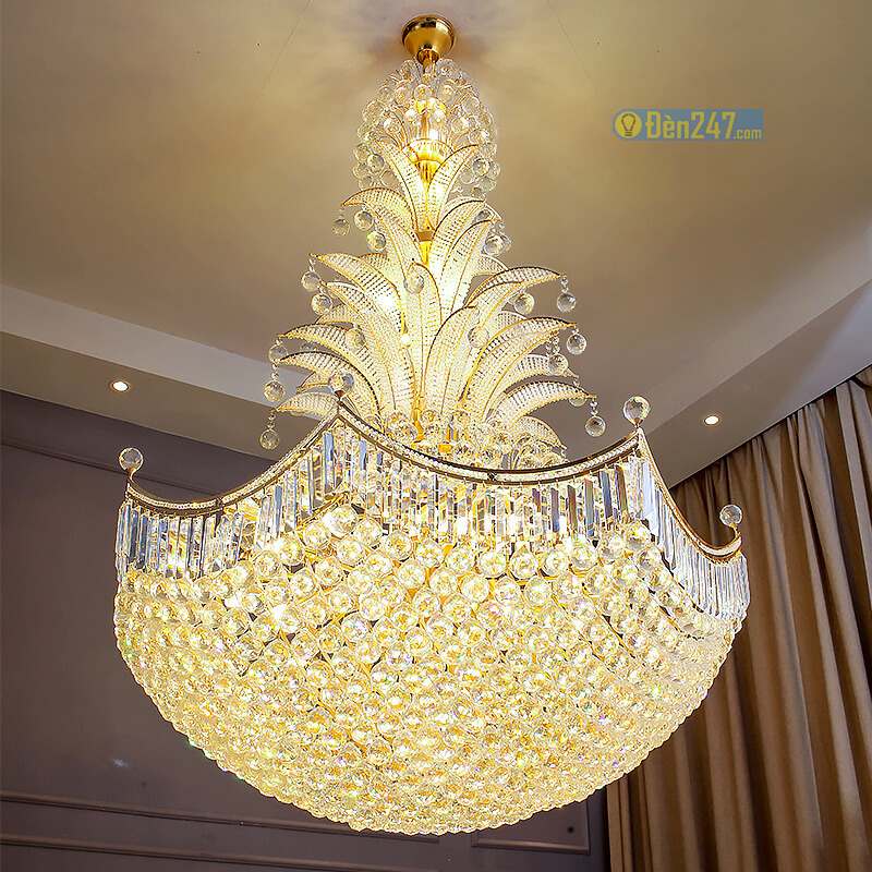 Đèn chùm pha lê thông tầng sảnh khách sạn CFL8189