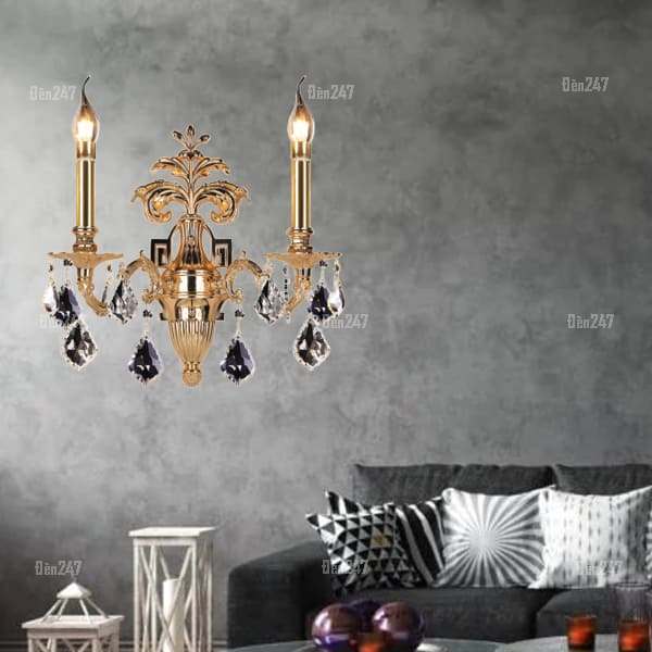 Đèn tường đồng pha lê phòng khách VD1280/2