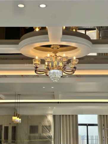 Đèn chùm phòng khách pha lê sang trọng LitMini