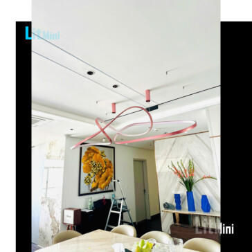 Đèn chùm phòng khách cho trần thấp chung cư – mẫu ốp trần hiện đại LitMini