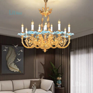 Đèn chùm tân cổ điển phòng khách cao cấp tại LitMini