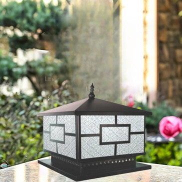 Đèn trụ cổng vuông giá rẻ LitMini nhôm đúc chống nước