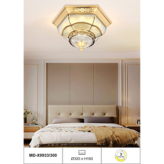 Đèn mâm ốp trần đồng phòng ngủ MD-X9933/300