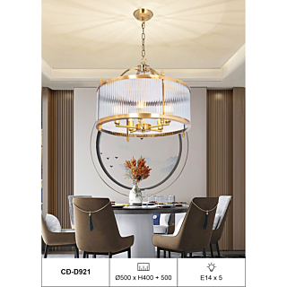 Đèn thả đồng kính bàn ăn CD-D921