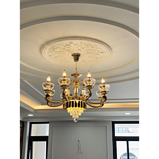 Đèn chùm pha lê cao cấp khảm xà cừ 8 tay DC6018T8