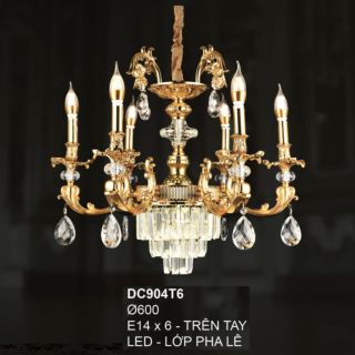 Đèn chùm pha lê cao cấp 6 tay DC904T6