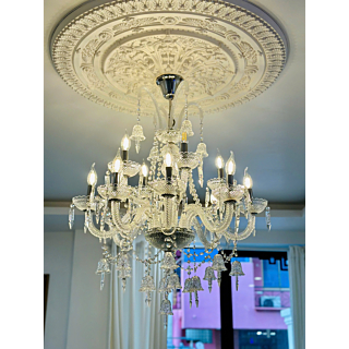 Đèn chùm pha lê trắng 12 tay DC9146T12