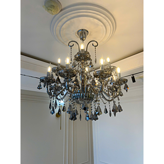 Đèn chùm pha lê màu khói xám 12 tay DC9188T12