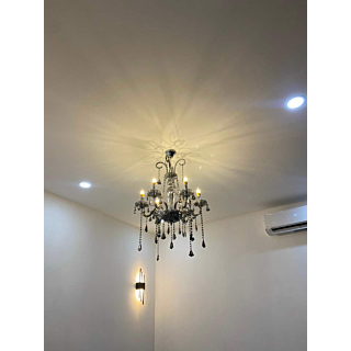 Đèn chùm pha lê màu khói xám 6 tay DC9188T6