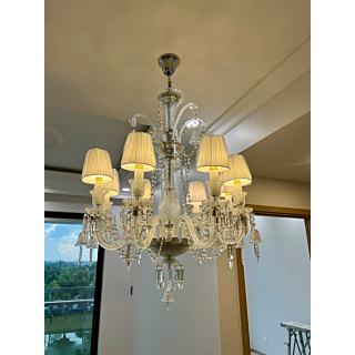 Đèn chùm pha lê cao cấp chóa vải 8 tay DC9801T8