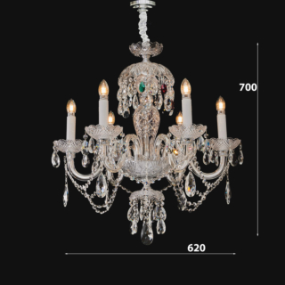 Đèn chùm pha lê trắng đường kính 62cm DC9903T6