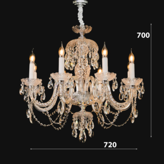 Đèn chùm pha lê trắng đường kính 72cm DC9903T8