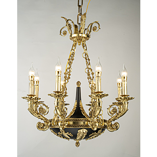 Đèn chùm đồng nguyên chất kiểu Châu Âu 8 tay DCD0427T8