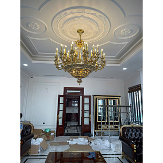 Đèn chùm đồng nguyên chất đường kính 1.5m DCD9918T35