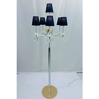 Đèn đứng pha lê chóa vải tím 6 tay DD8119T6