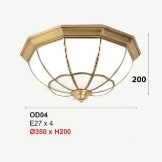 Đèn ốp trần đồng đường kính 35cm OD04T350