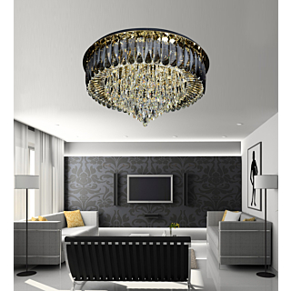 Đèn mâm ốp trần pha lê khói đường kính 1m OTPL8137T1000