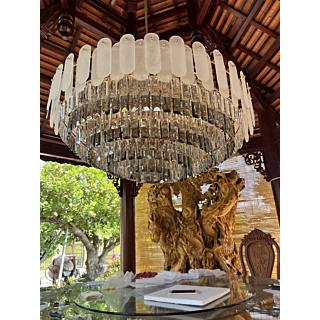 Đèn ốp trần pha lê trắng đường kính 95cm OTPL8717T950