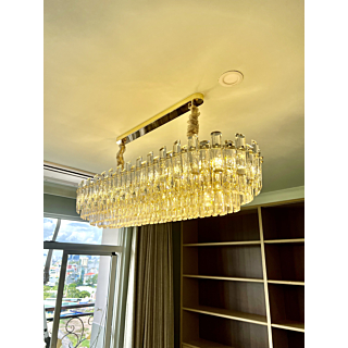 Đèn pha lê thanh lớn thả bàn dài 1,2m TPL017N1200