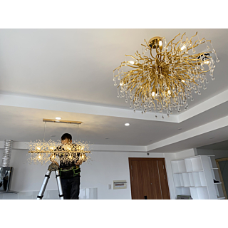 Đèn thả trang trí pha lê cành vàng đường kính 80cm TPL05T800