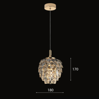 Đèn thả đơn pha lê cao cấp đường kính 18cm TPL589T180