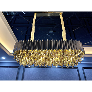 Đèn chùm pha lê K9 màu khói dài 90cm TPL88210N900