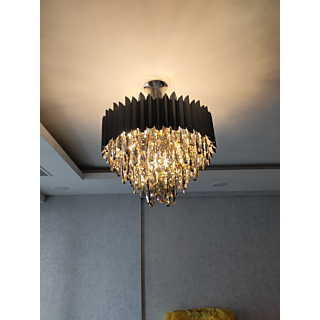 Đèn chùm pha lê K9 màu khói đường kính 50cm TPL88210T500