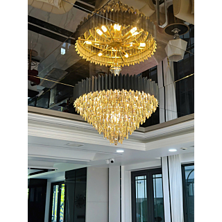 Đèn chùm pha lê K9 màu khói đường kính 80cm TPL88210T800