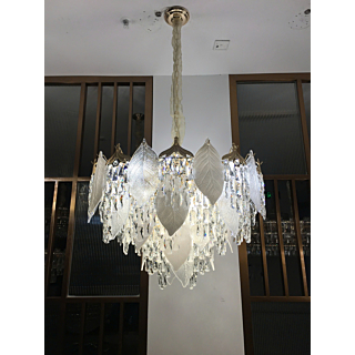 Đèn chùm pha lê lá đường kính 60cm TPL8863T600