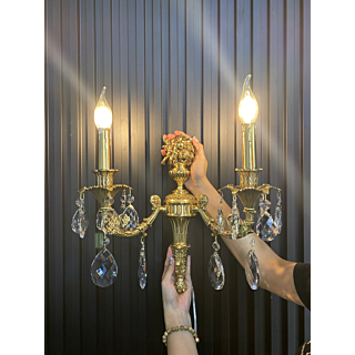 Đèn tường đồng pha lê 2 tay VDC2301T2