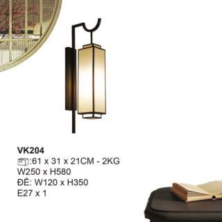 Đèn tường hình chữ nhật màu đen VK204DEN