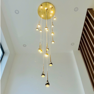 Đèn mâm ốp trần 18 bóng thả đường kính 60cm THD322T18