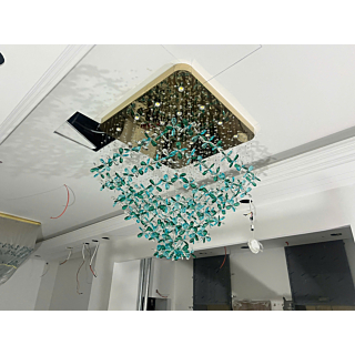 Đèn mâm ốp trần pha lê vuông 1m THD025T1000