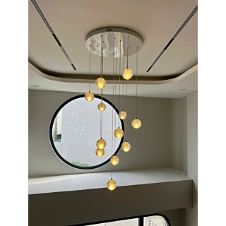 Đèn mâm ốp trần thông tầng 12 bóng Bocci LED đường kính 60cm THD02T12