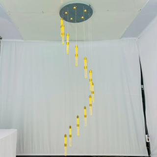 Đèn ốp trần thông tầng pha lê bọt đường kính 60cm THD03T12