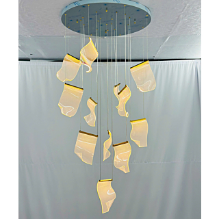 Đèn ốp trần thông tầng 12 lá mica uốn dẻo đường kính 85cm THD1001T12