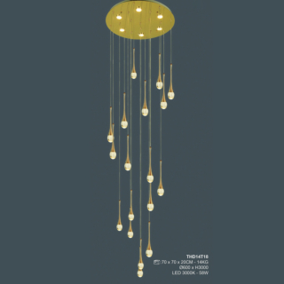 Đèn ốp trần thông tầng 18 bóng LED đường kính 60cm THD14T18